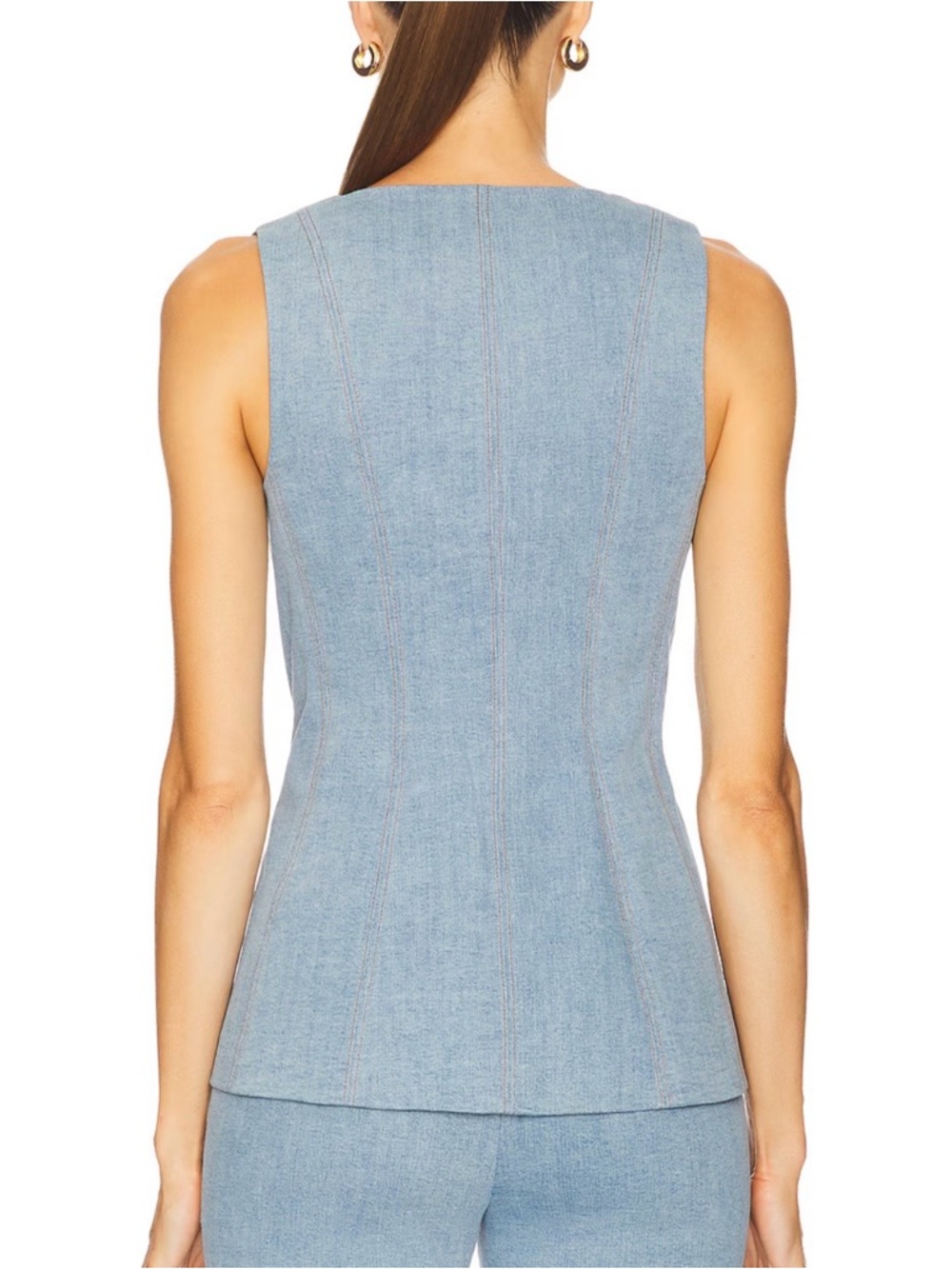 Veronica Beard Alvina Denim Vest NWT Size 6 in Blue Mirage - Picture 2 of 13